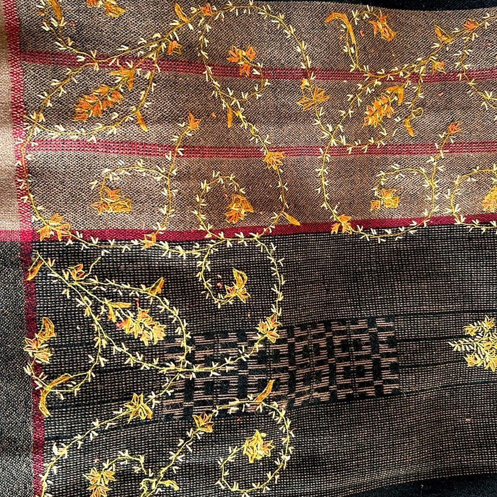 100%Pure Wool Indian Shawl: Full length